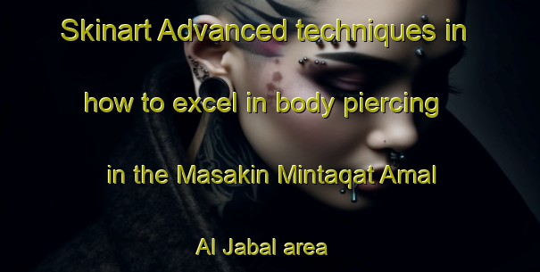Skinart Advanced techniques in how to excel in body piercing in the Masakin Mintaqat Amal Al Jabal area | PiercingTraining | PiercingClasses | SkinartTraining-Egypt